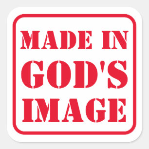 Made in GOD's Image Quadratischer Aufkleber