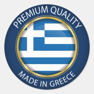 Made in Greece Flag, Griechisches Artwork Siegel, Runder Aufkleber