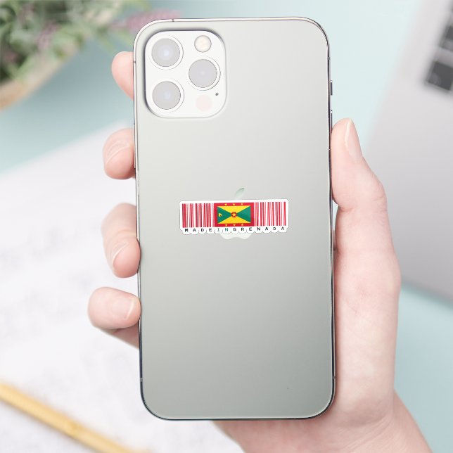 Made in Grenada Barcode Flag Aufkleber (Telefon)