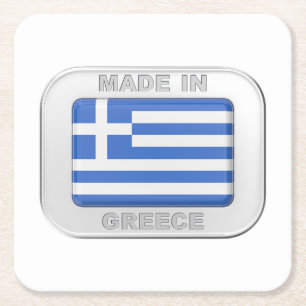 Made in Griechenland Rechteckiger Pappuntersetzer