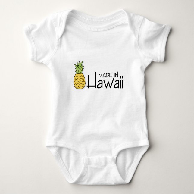Made in Hawaii mit Ananas Baby Strampler (Vorderseite)