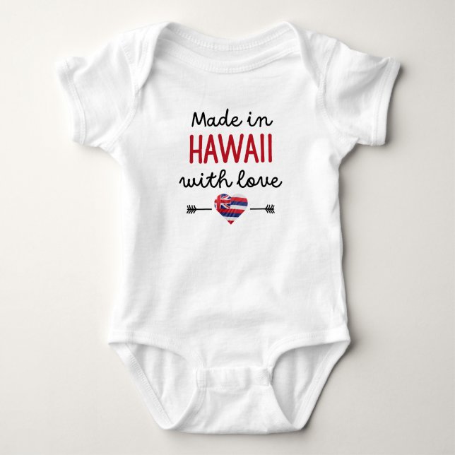 Made in Hawaii mit Liebe Baby Strampler (Vorderseite)