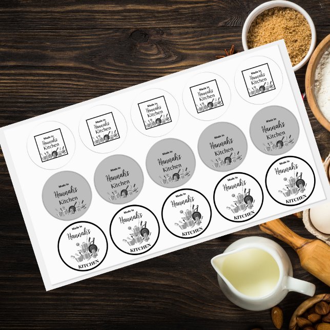 Made in [Ihr Name] Küchenbecken und -pfannen Etiketten (Von Creator hochgeladen)