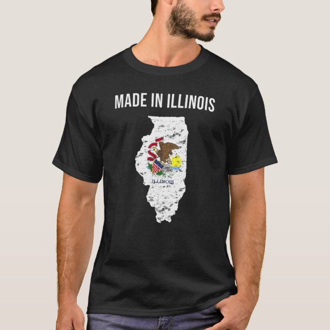 Made in Illinois State Flag T-Shirt (Vorderseite)