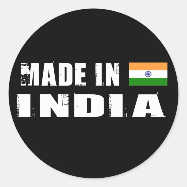 Made in India Runder Aufkleber (Vorderseite)
