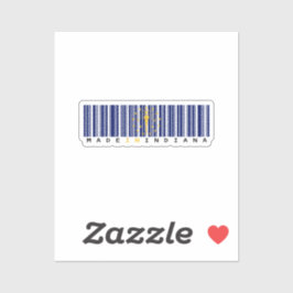 Made in Indiana Barcode Flag Sticker - Staatsstolz