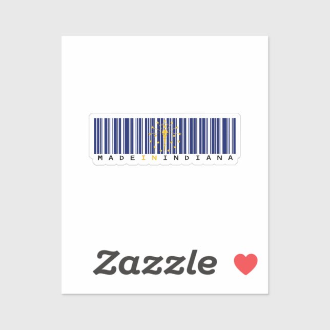 Made in Indiana Barcode Flag Sticker - Staatsstolz (Blatt)