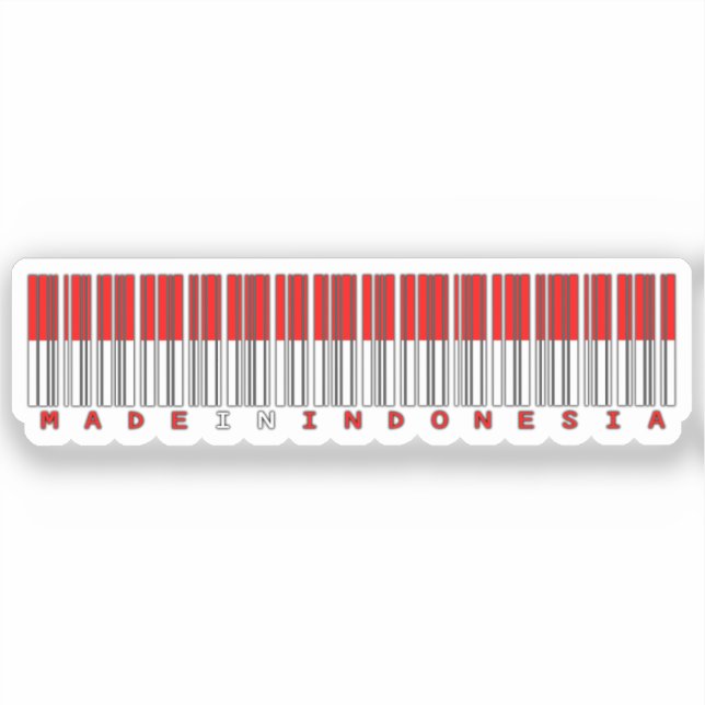 Made in Indonesia Barcode Flag Sticker (Vorderseite)