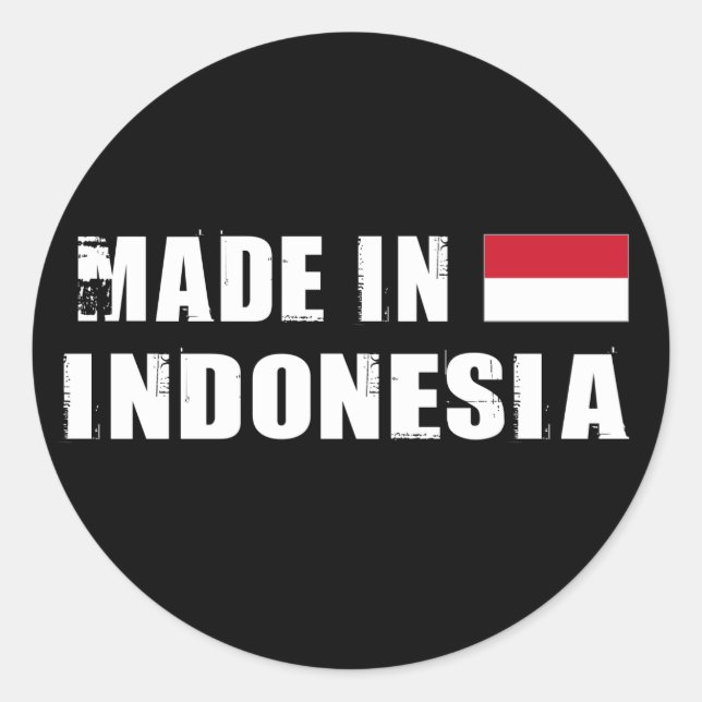 Made in Indonesia Runder Aufkleber (Vorderseite)