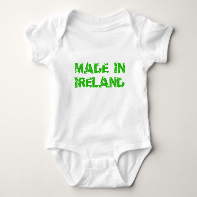 Made in Ireland St. Patrick Day Baby Strampler (Vorderseite)