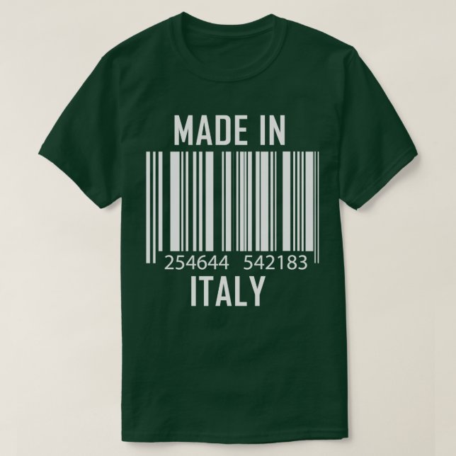 Made in Italy Barcode Funny 1 T-Shirt (Design vorne)