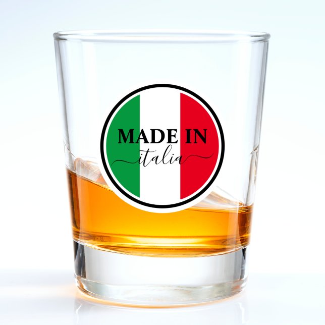 Made in Italy Italia Flag Red White Green Italia Schnapsglas (made in Italia; Italy Italian flag shot glass)