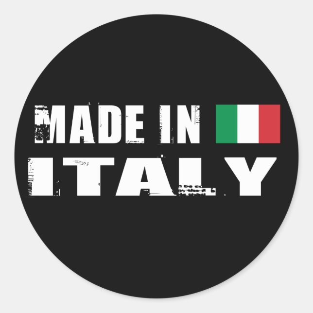 Made in Italy Runder Aufkleber (Vorderseite)