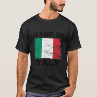 Made in Italy with Italy Flag Novelty Graphic Cool T-Shirt