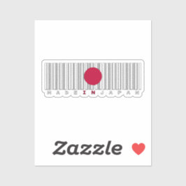 Made in Japan Barcode Flag Sticker