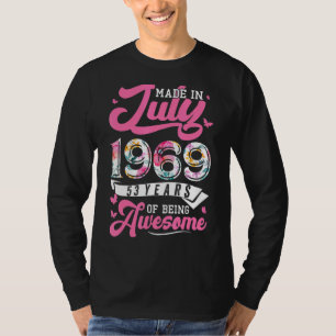 Made in July 1969 Floral 53 Jahre alt 53 Geburtsta T-Shirt