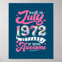 Made in July 1972 Floral 50 Jahre alt 50.