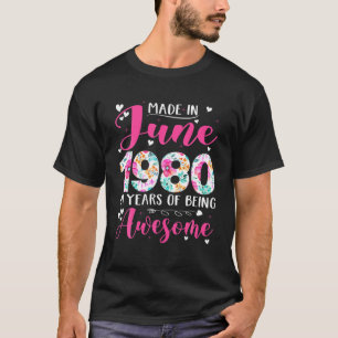 Made in June 1980 Blume 41St Bday Outfit 41 Jahr T-Shirt