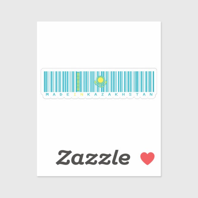 Made in Kazakhstan Barcode Flag Sticker (Blatt)