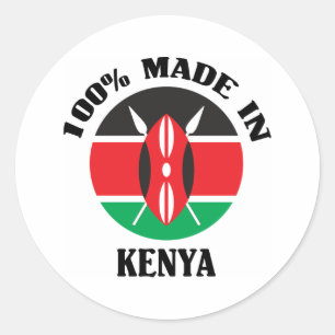Made in Kenya Runder Aufkleber