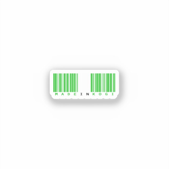 Made in Kogi State Barcode Flag Aufkleber (Vorderseite)