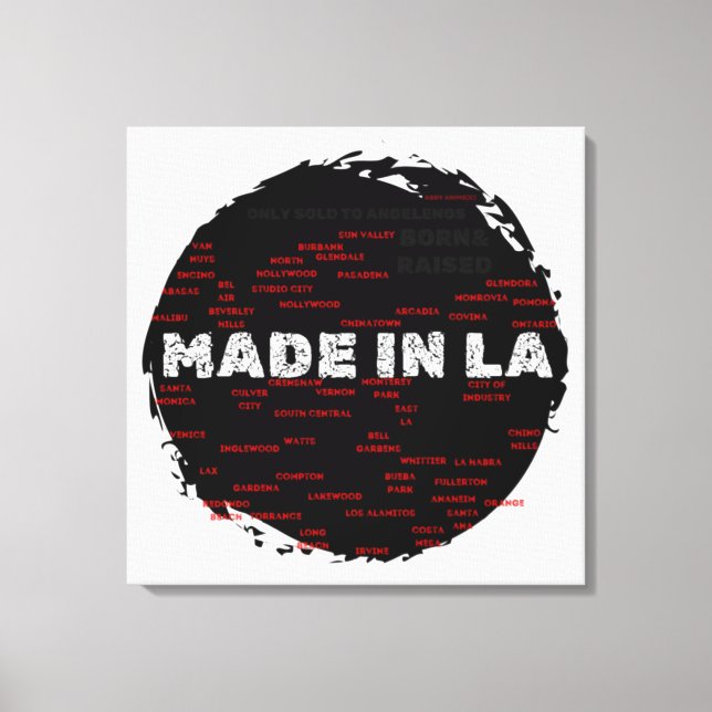 Made in LA HOod Map by Abby Anime (c) Leinwanddruck (Vorderseite)