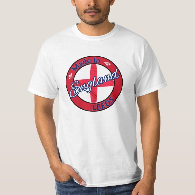 Made in Leeds England St George Flag T-Shirt (Vorderseite)