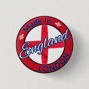 Made in London England St George Flag Button