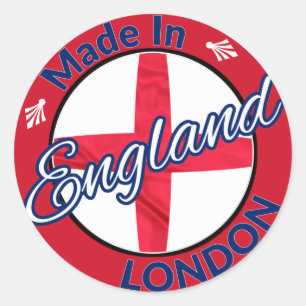 Made in London England St George Flag Runder Aufkleber