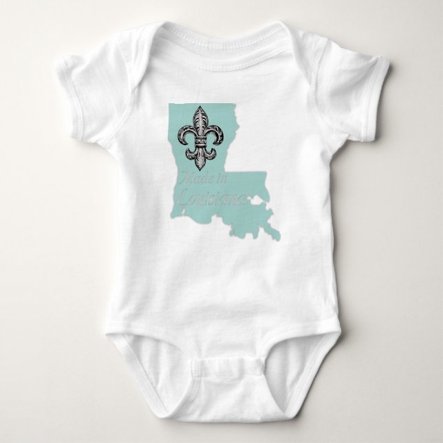 Made in Louisiana Fleur de Lys Baby Strampler Romp (Vorderseite)