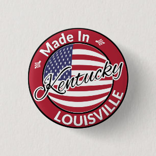 Made in Louisville Kentucky USA Flag Button