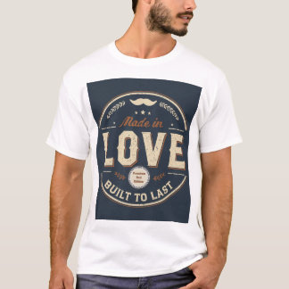Made in Love,Built to Last ,Vintage Father’s Day T-Shirt