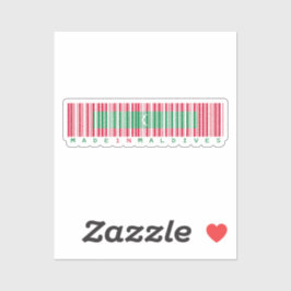 Made in Maldives Barcode Flag Design Aufkleber