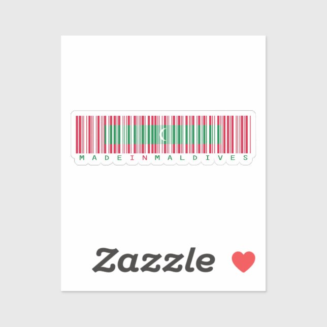 Made in Maldives Barcode Flag Design Aufkleber (Blatt)