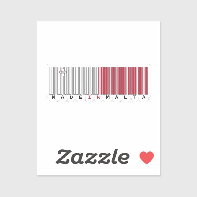Made in Malta Barcode Flag Aufkleber (Blatt)