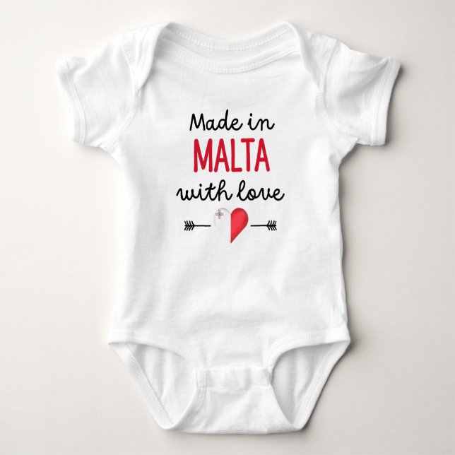 Made in Malta mit Liebe Baby Strampler (Vorderseite)
