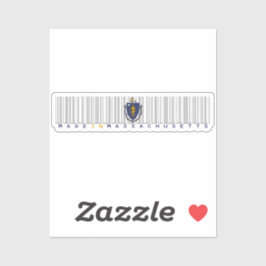 Made in Massachusetts Barcode Flag Sticker - Staat