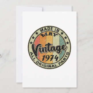 Made in May Vintag 1974 Alle Originalteile Einladung