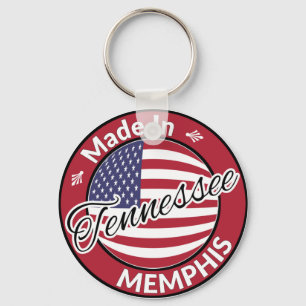 Made in Memphis Tennessee USA Flag Schlüsselanhänger