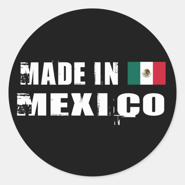 Made in Mexico Runder Aufkleber (Vorderseite)