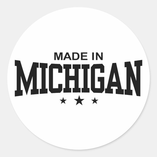Made in Michigan Runder Aufkleber (Vorderseite)