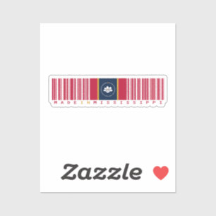 Made in Mississippi Barcode Flag Staatsstolz Aufkleber