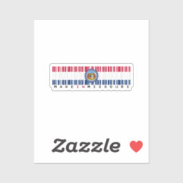 Made in Mississippi Barcode Flag Sticker - Staat