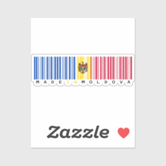 Made in Moldova Barcode Flag Aufkleber