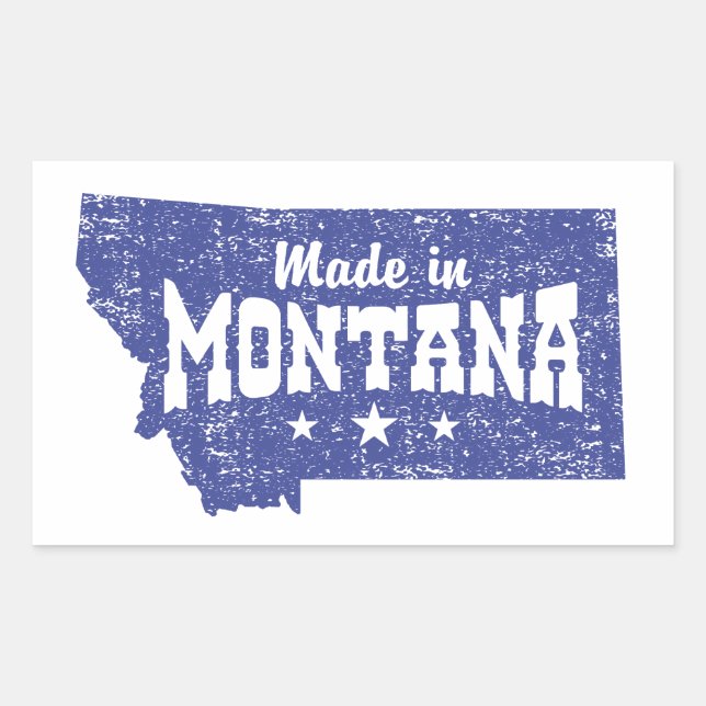 Made in Montana Rechteckiger Aufkleber (Vorderseite)