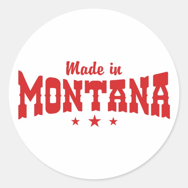 Made in Montana Runder Aufkleber (Vorderseite)