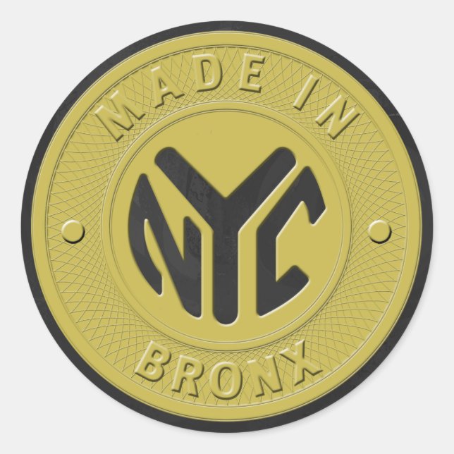 Made in New York Bronx Runder Aufkleber (Vorderseite)