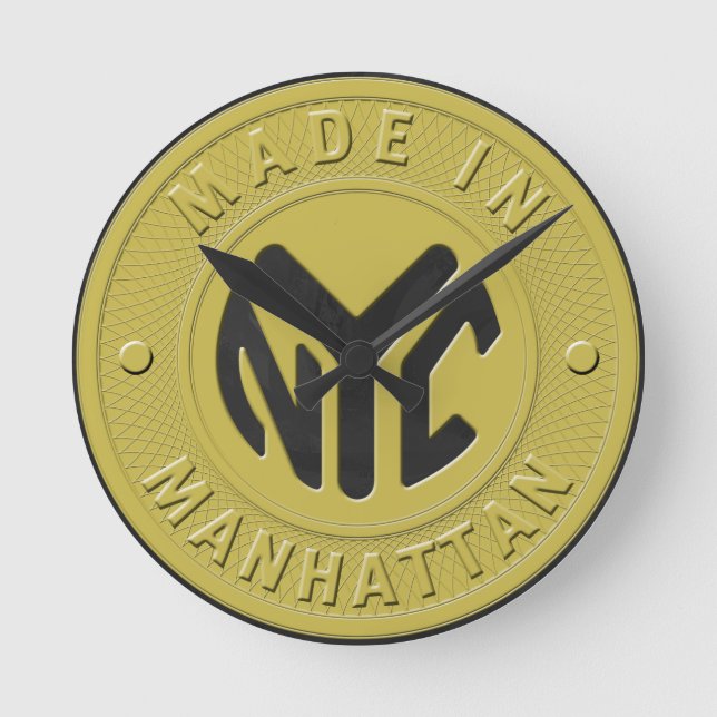 Made in New York Manhattan Runde Wanduhr (Vorderseite)