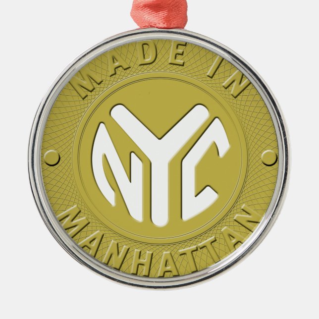 Made in New York Manhattan Silbernes Ornament (Vorne)