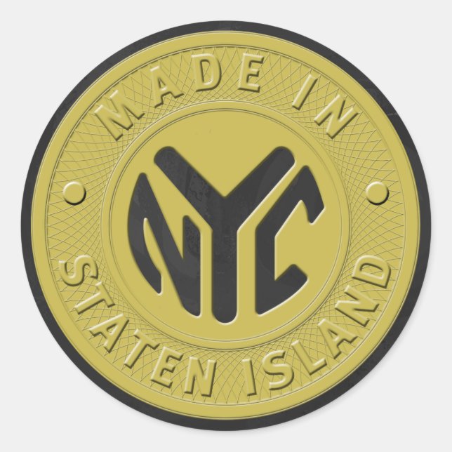 Made in New York Staten Island Runder Aufkleber (Vorderseite)